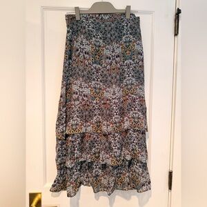 Ba&sh Floral Patterned Midi Skirt